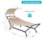 Outdoor Hammock Chaise Lounge Chair with Canopy and Cushion for Patio, Garden or Poolside